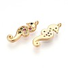 Brass Micro Pave Cubic Zirconia Pendants KK-N261-16G-2