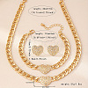 Heart Alloy Crystal Rhinestone Chain Necklaces & Stud Earrings & Link Bracelets Sets FS-WGBF8A8-01-4