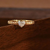 Heart 925 Sterling Silver Micro Pave Clear Cubic Zirconia Finger Rings FS-WGC3F33-02-2