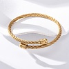 304 Stainless Steel Torque Bangles for Women BJEW-G584-18G-2