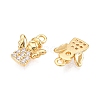 Brass Micro Pave Clear Cubic Zirconia Charms KK-T073-15G-2