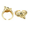 Cubic Zirconia Leopard Open Cuff Rings RJEW-N037-029-4