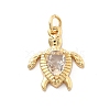 Rack Plating Brass with Cubic Zirconia Pendants KK-Q017-01B-G-1