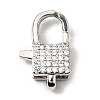 Brass Clear Cubic Zirconia Lobster Claw Clasps KK-Z078-48A-P-1