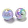 UV Plating Rainbow Iridescent Opaque Acrylic Beads MACR-D081-15-3