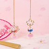 1Pc Lucky Cat Car Charm Porcelain Figurine Hanging Pendant Decorations AJEW-LP0012-17-1