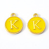 Golden Plated Alloy Enamel Charms X-ENAM-S118-09K-2