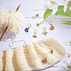 8Pcs 8 Style Bee & Honeycomb Dangle Leverback Earrings for Women HJEW-NB0001-36-2