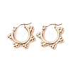 Ion Plating(IP) 304 Stainless Steel Flower Hoop Earrings for Women EJEW-K242-05RG-1