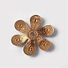 Flower Brass Enamel Beads KK-K114-CM-G-3