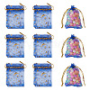 30Pcs Gold Stamping Moon Star Organza Drawstring Gift Bags ABAG-TA0002-21D-1