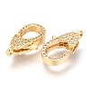 Brass Micro Pave Cubic Zirconia Lobster Claw Clasps ZIRC-O038-22G-2