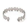 304 Stainless Steel Leaf Cuff Bangles BJEW-G694-10P-3