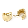 Brass Grooved Teardrop Hoop Earrings for Women EJEW-K248-09G-2