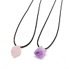 Nuggets Natural Amethyst Pendant Necklace NJEW-WH0002-08-1