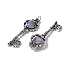 Key Brass Natural Lepidolite Big Pendants KK-D361-01AS-21-2