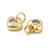 Brass Micro Pave Clear Cubic Zirconia Charms KK-E068-VB236-2
