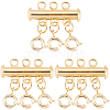 3Pcs 3 Holes Brass Slide Lock Clasps KK-BBC0027-60B-1