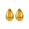 Stainless Steel Micro Pave Cubic Zirconia Studs Earrings PW-WGFC080-03-1