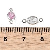 SHEGRACE Brass Pave Cubic Zirconia Oval Connector Charms XGRQ2O871-439P-3