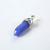 Bullet Imitation Jade Glass Pointed Pendants G-F295-01D-1