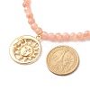 Sun and Moon Pendants Necklace with Natural Sunstone Beads NJEW-JN03805-7