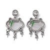 Brass & Shell & Clear Cubic Zirconia Pendants KK-G497-19P-1