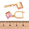 Brass Micro Pave Cubic Zirconia Leverback Earrings EJEW-K300-19G-5