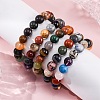 Natural & Synthetic Mixed Gemstone Beaded Stretch Bracelets for Women Men BJEW-F490-01B-1