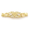 Rack Plating Brass Pave Clear Cubic Zirconia Fold Over Clasps KK-H447-14G-1