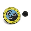 Three Black Cats Best Friends Flat Round Alloy Brooches JEWB-Z027-03-3