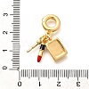 Brass Enamel Lipstick & Eyeshadow European Dangle Charms KK-U048-05G-03-3