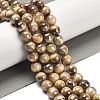 Electroplated Natural Tiger Eye Round Beads Strands G-L598-A04-03-2