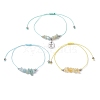 3Pcs Constellations Adjustable Nylon Cord Braided Bead Bracelets for Women Men BJEW-JB11325-03-4