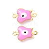 Brass Enamel Connector Charms KK-J302-05G-3