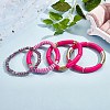 4Pcs 4 Style Acrylic Chunky Curved Tube Stretch Bracelet Sets BJEW-SW00074-01-6