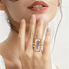 DIY Rectangle Finger Ring Kits DIY-DC0004-22-6