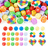 54Pcs 12 Style Food Grade Eco-Friendly Silicone Beads SIL-TA0001-66-10