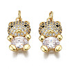 Brass Clear Cubic Zirconia Pendants KK-Q769-018-NF-1