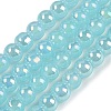 Baking Painted Electroplate Glass Beads Strands GLAA-G120-01J-1