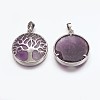 Natural Amethyst Pendants G-E449-C07-2