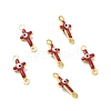 Brass Enamel Connector Charms KK-J302-08G-02-2