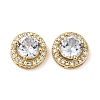 Brass Micro Pave Cubic Zirconia Beads KK-Q793-19G-1