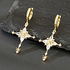 Brass & Cubic Zirconia Hoop Dangle Earrings WG4AE01-01-1