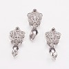 Long-Lasting Plated Brass Micro Pave Cubic Zirconia Ice Pick Pinch Bails X-ZIRC-F069-22P-1