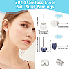6 Pairs 2 Style Shell Pearl Ball Stud Earrings EJEW-BBC0001-34-2
