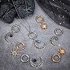 12Pcs 6 Styles Sun & Moon Alloy Shoe Charms HJEW-DR00003-4