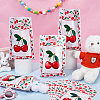 Rectangle Plastic Cherry Printed Gift Storage Bags with Hole Handles ABAG-WH0032-101-4