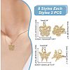 16Pcs 8 Style Alloy Rhinestone Charms ALRI-AR0001-06-2