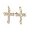 Brass Micro Pave Cubic Zirconia Pendants ZIRC-F115-07G-2